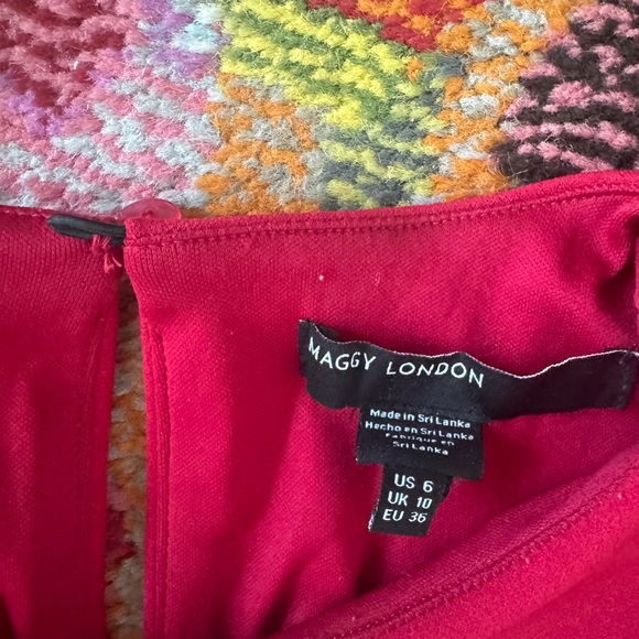 Nordstrom Maggy London Red Puff Sleeve Dress, Formal, Work, Great Condition - Picture 2 of 2